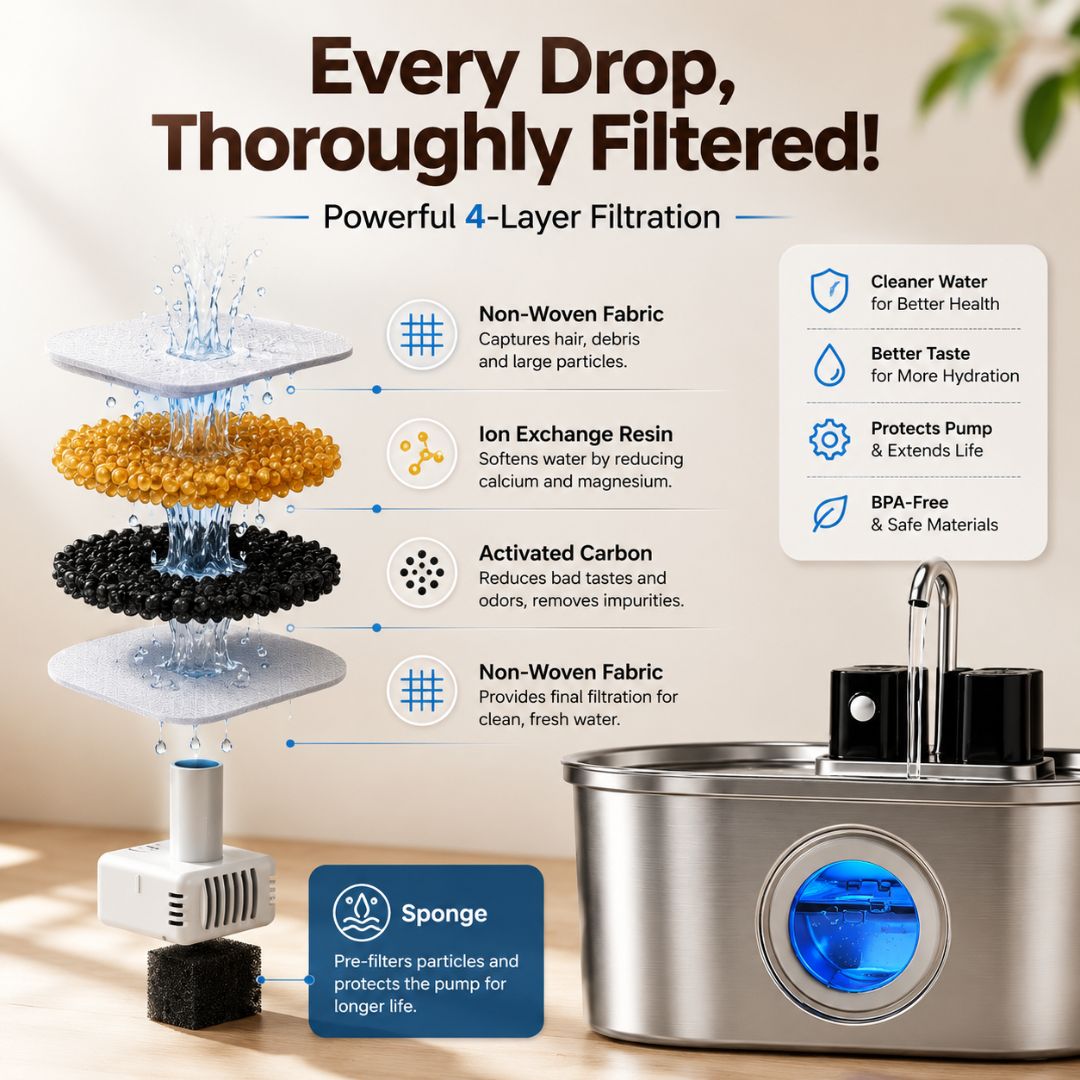FurryFlow™ Steel Water Dispenser