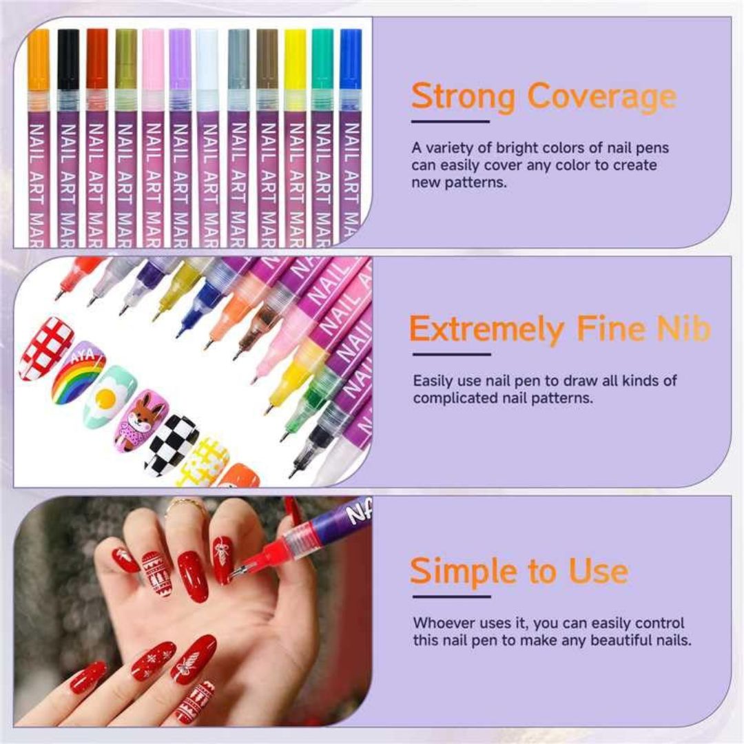 NailArt Pro™ – Precision Graffiti Marker Set